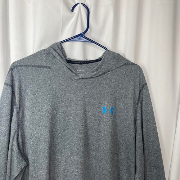 Under Armour women's XL extra light hoodie knit heat gear light weight gray - Picture 7 of 13